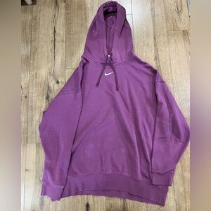 Nike Hooded Sweatshirt Womens XL Hoodie Pullover Oversized Center Swoosh